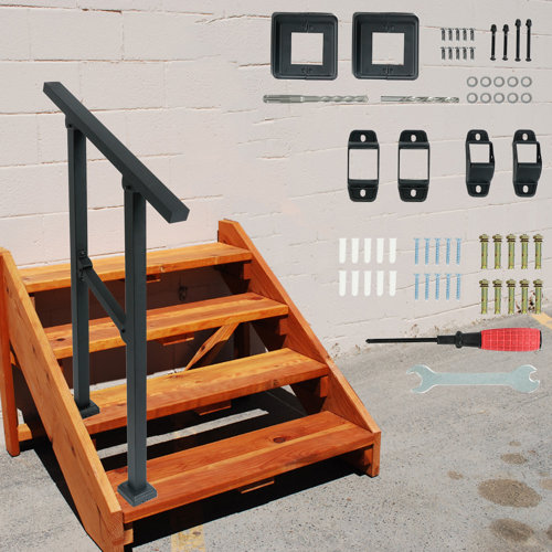 Confote 2PCS Deck Handrails Wrought Iron Stair Railings For Step Wayfair